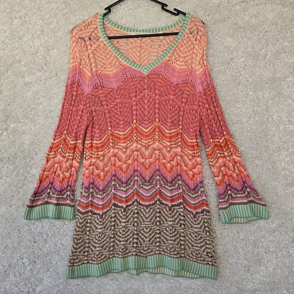 Soft Surroundings Womens Rosita Knit Sweater Top Size Medium Boho Colorful‎